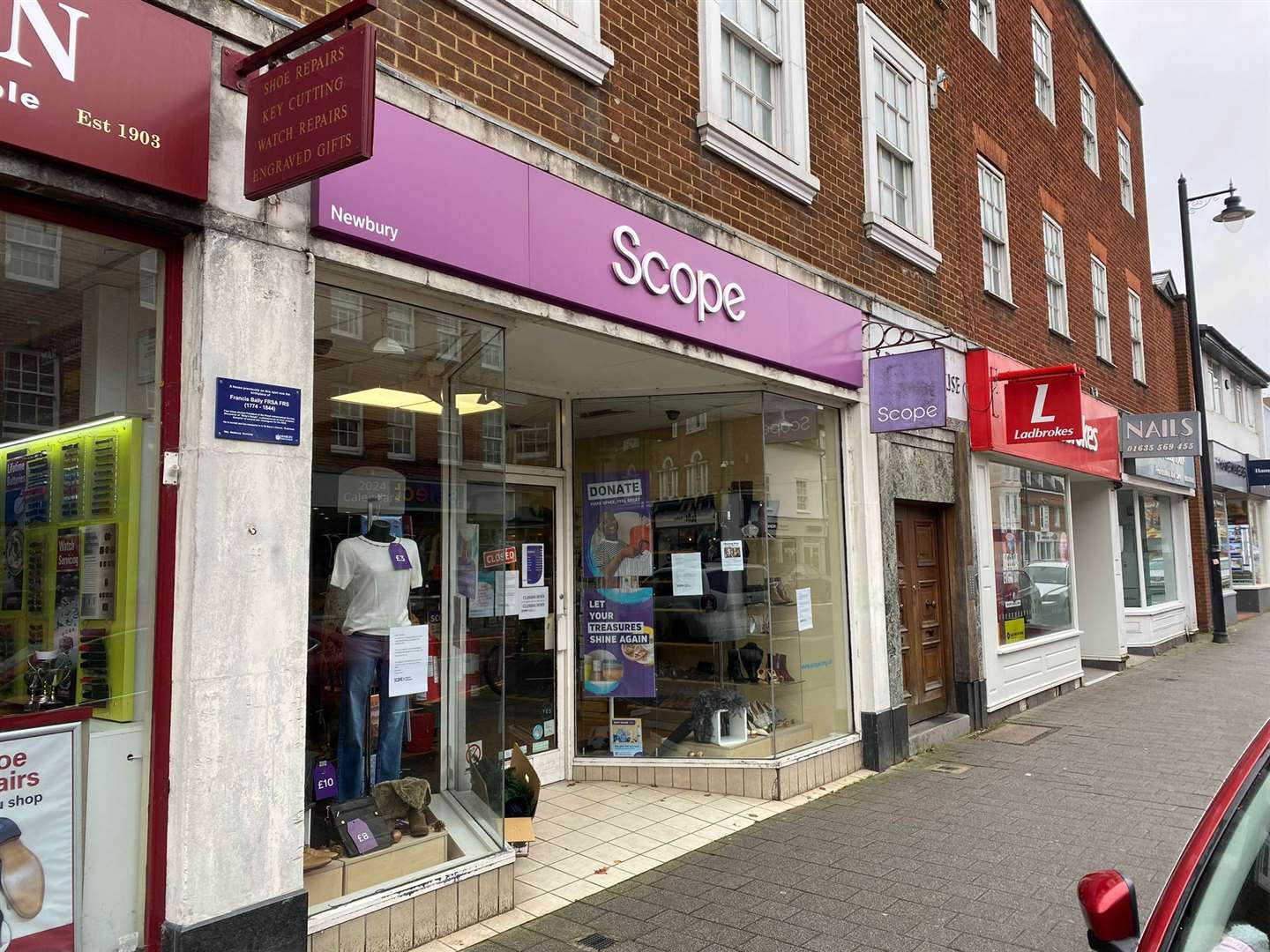 Scope charity shop at 60-62 Northbrook Street in Newbury is closing this Saturday