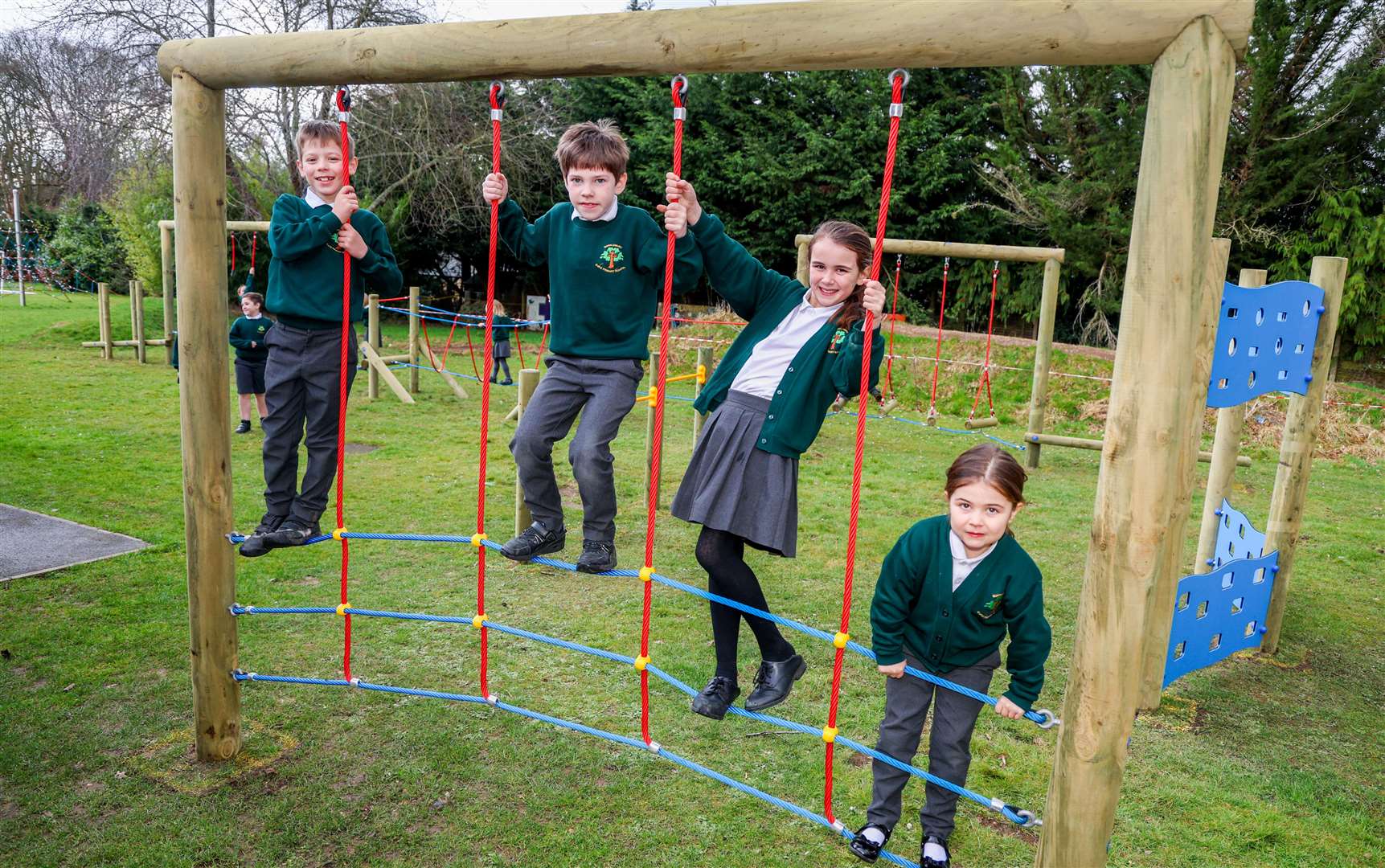Bucklebury pupils playing on their new equipment