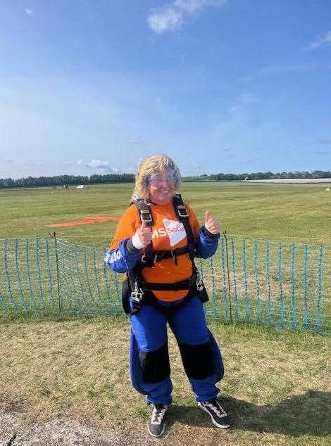 Debbie Hollister at the airfield