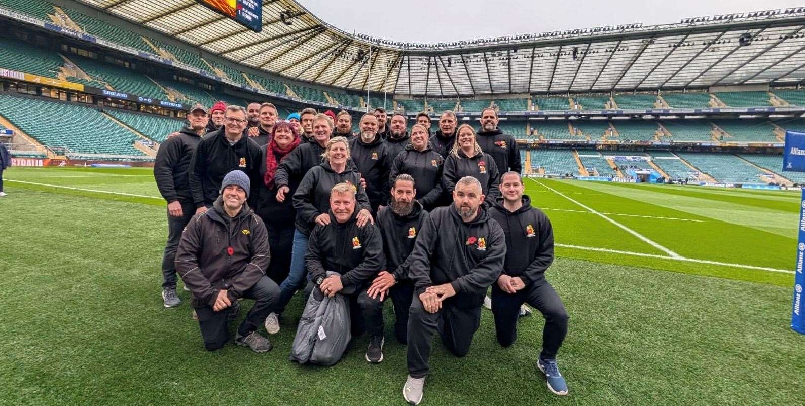 Hungerford RFC were invited to wave flags ahead of England v Australia at Twickenham