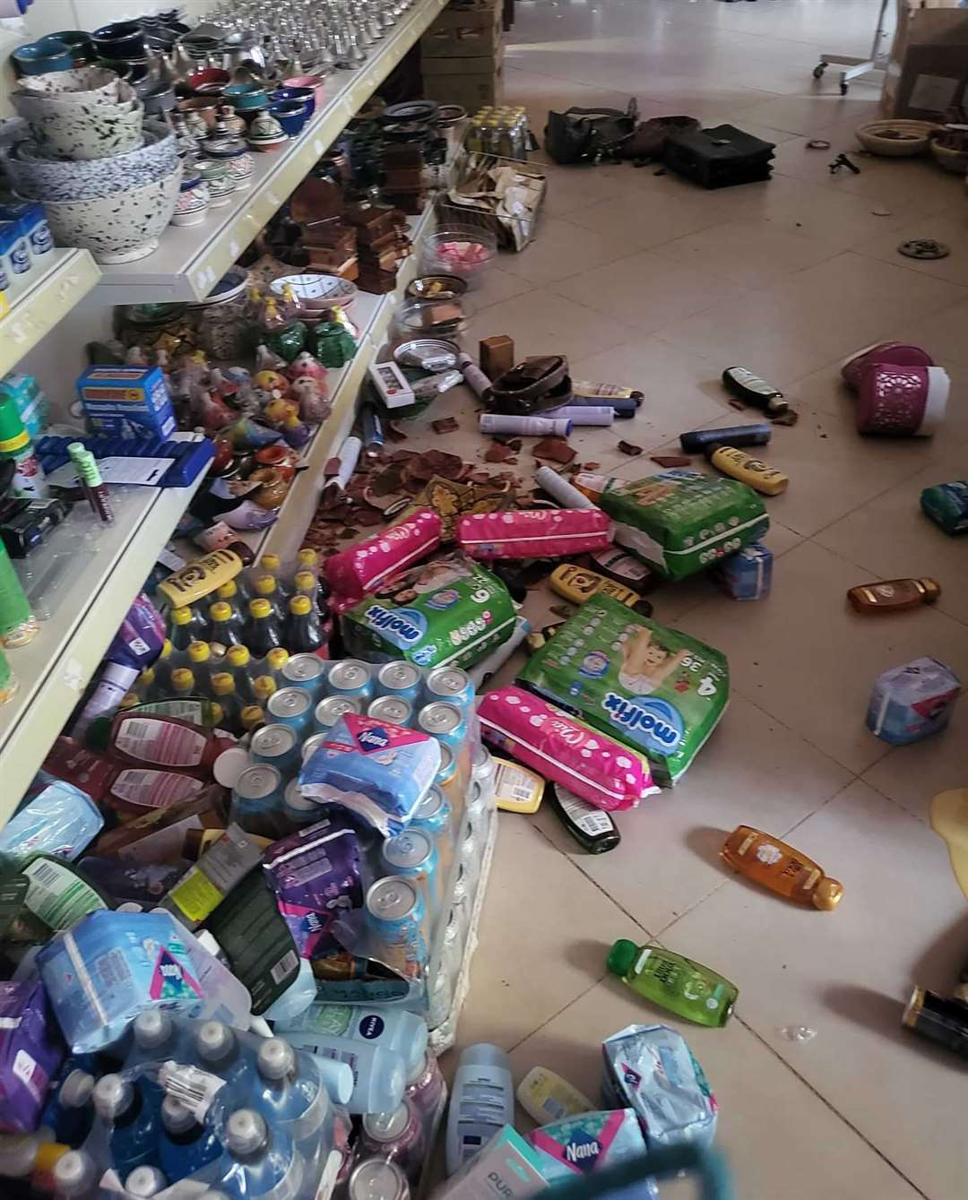 Mrs Michael took photos after the earthquake