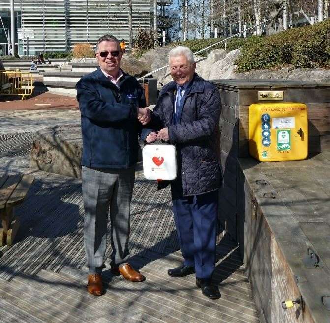 L to R: Pump Technology managing director Jonathan Barker and Enjoy Work health and safety co-ordinator David McDonnell, based in Chiswick Park Business Centre