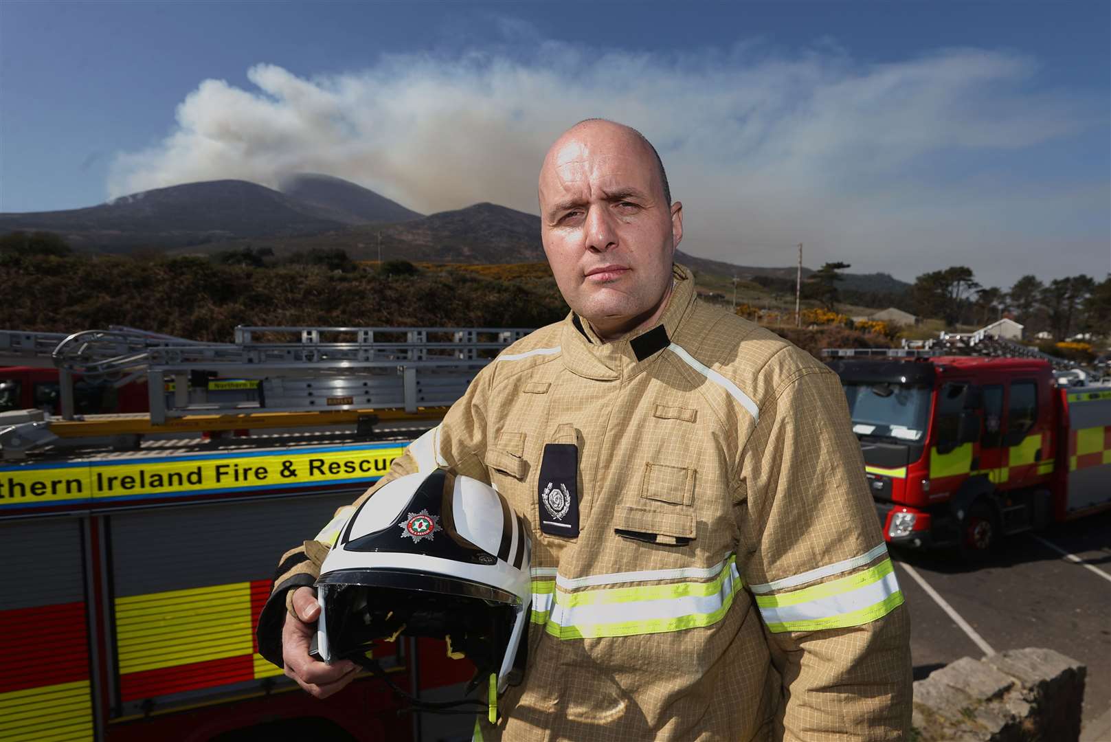 David Harbinson, area commander at Northern Ireland Fire and Rescue Service, at Bloody Bridge near Newcastle in Co Down (Liam McBurney/PA)
