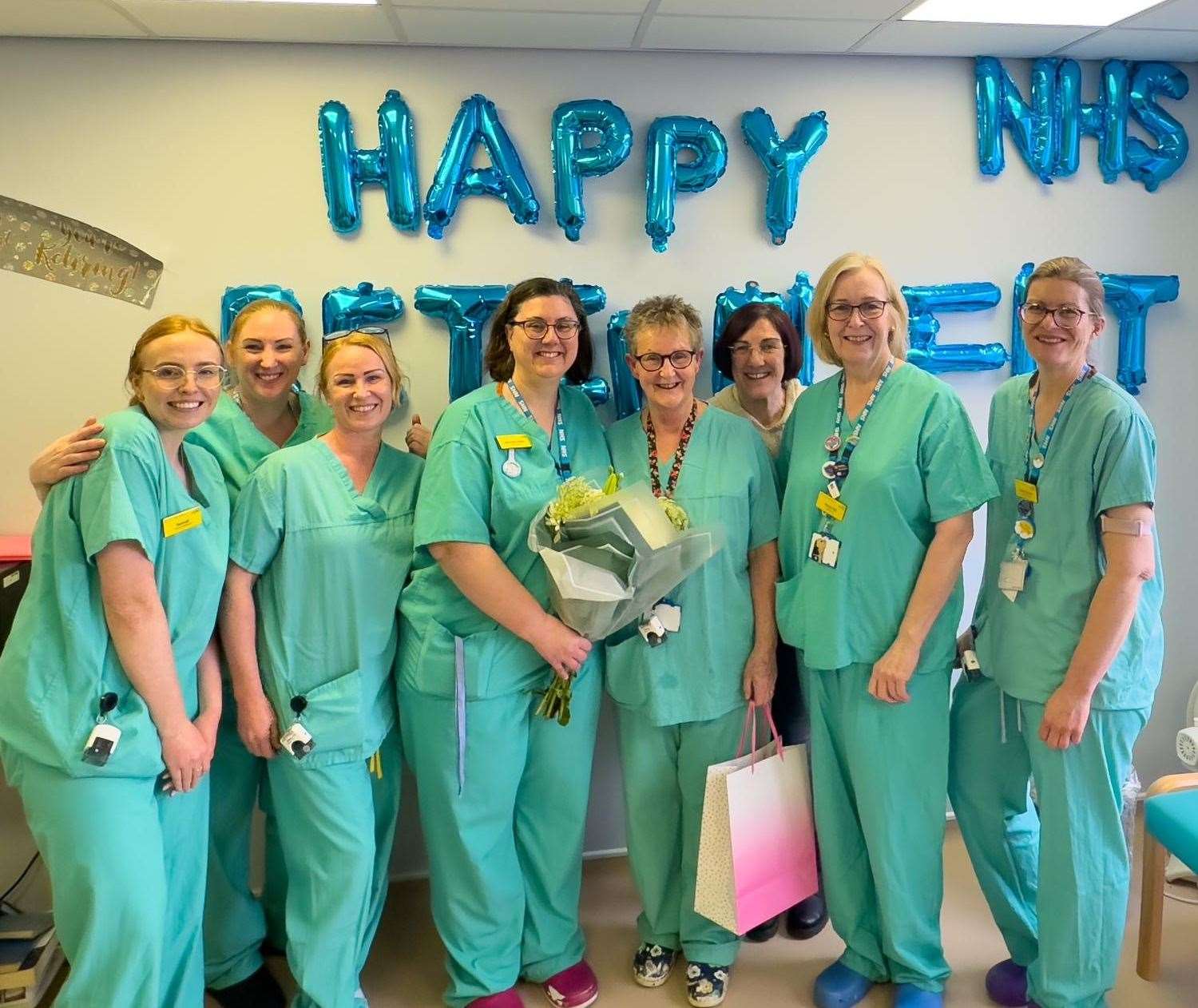 Carol Irlam with her colleagues at West Berkshire Community Hospital, picture: sent in via Carol Irlam