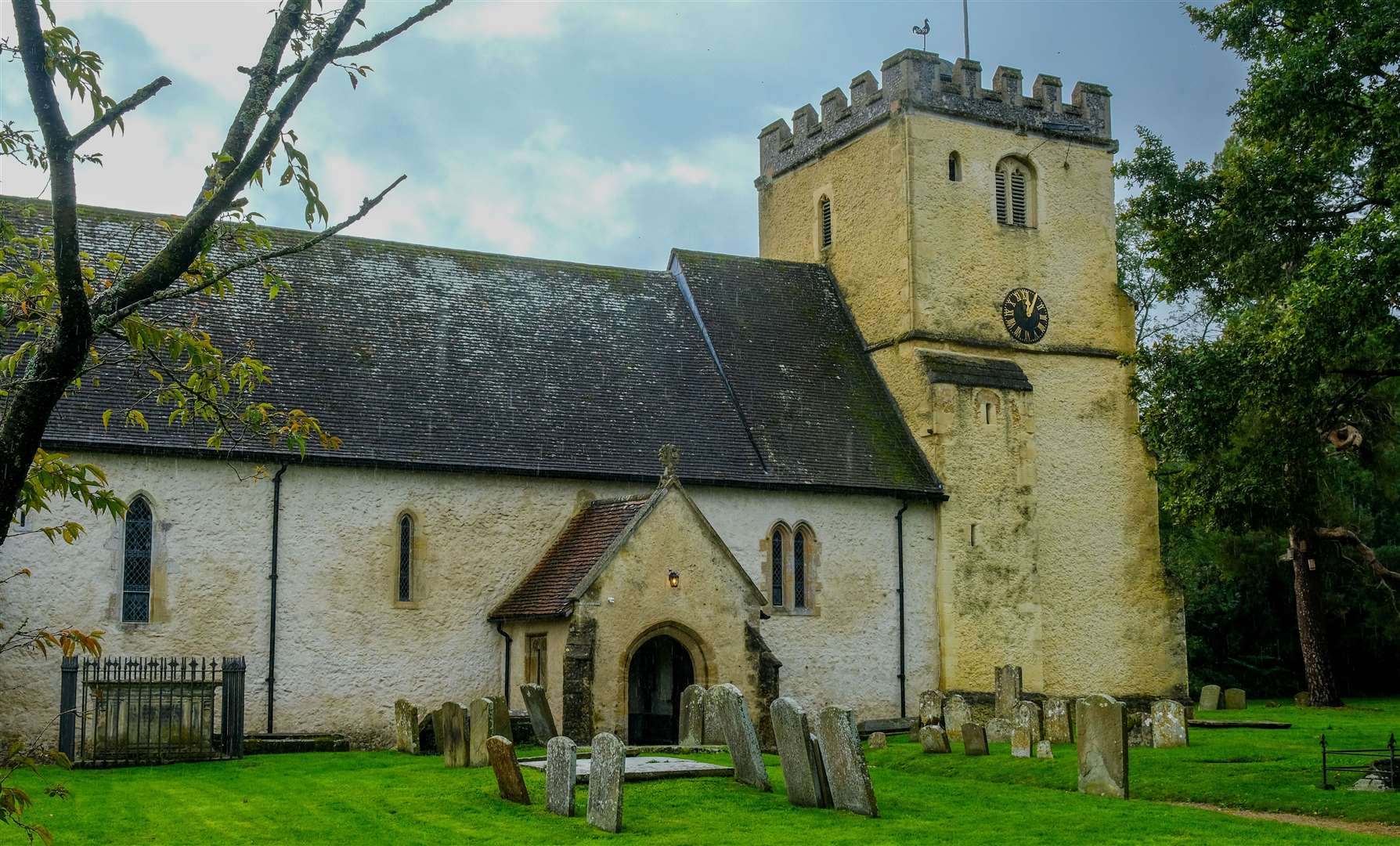 St Mary’s Church in Hampstead Norreys, where tributes have been left for the murdered couple