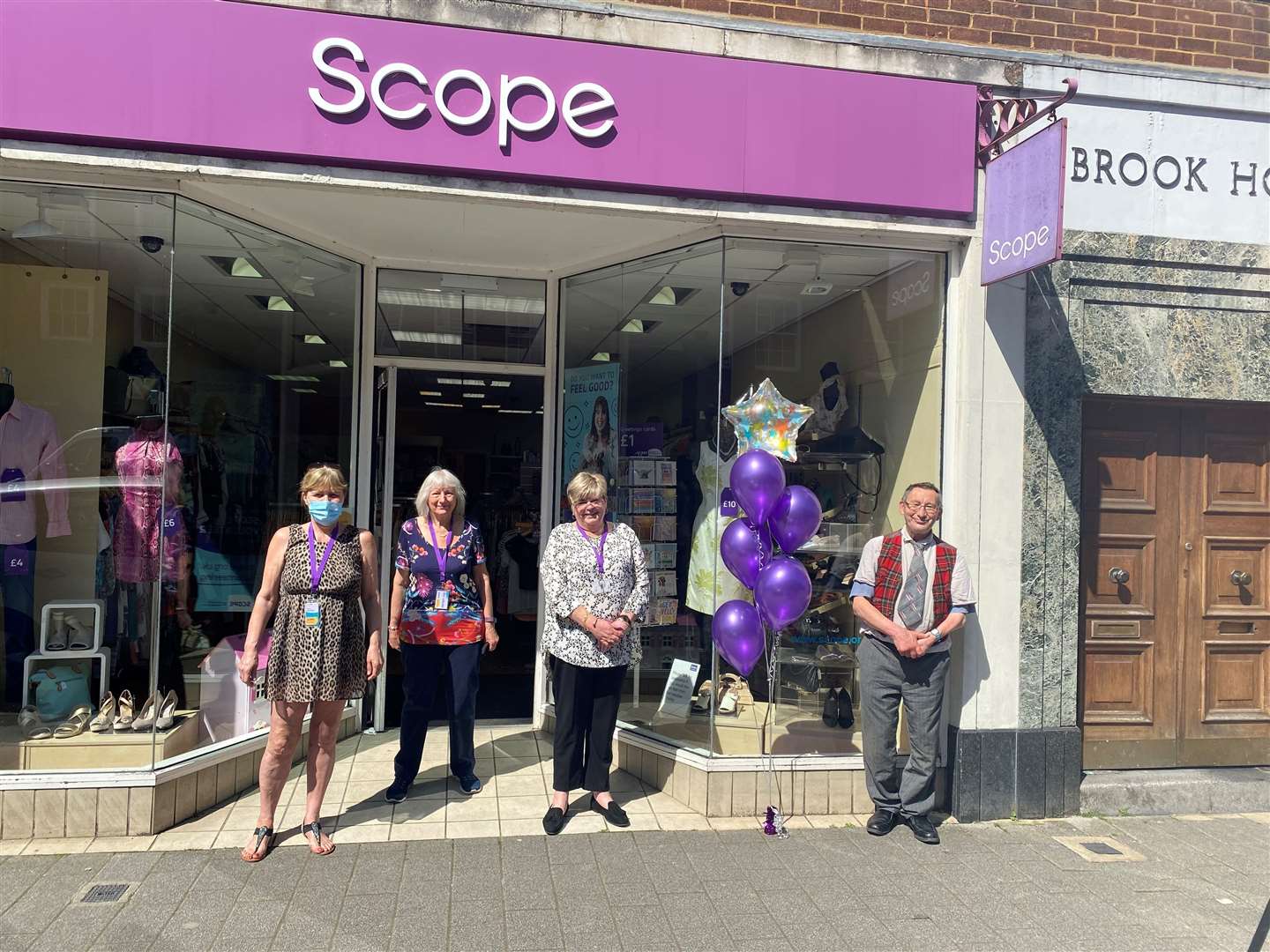 Peter Moss with, from left, volunteers Angie Gould and Sue Thornton and shop manager Lorraine Smith (47760292)